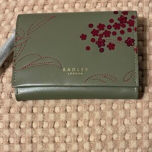 Radley London Olive and Burgundy Floral Wallet